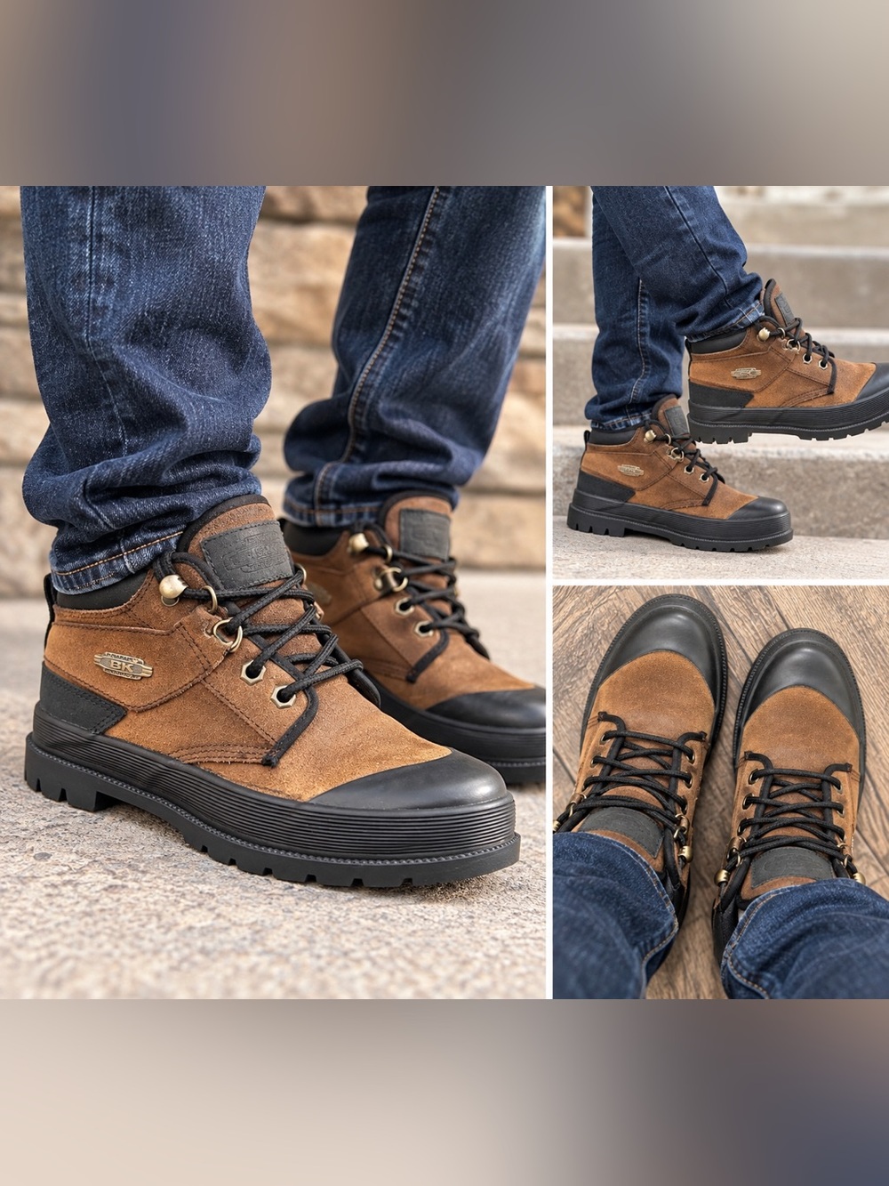 British Knights BK Brown Suede Chunky Lug Sole Shoes Men’s 8 Y2K